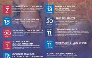 calendario eventi inerenti alla mostra del Sassetta presso il museo di san pietro all'orto di massa marittima