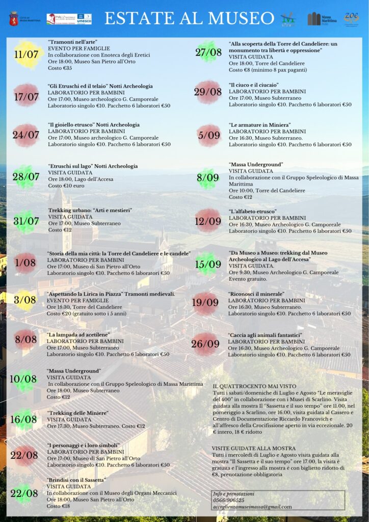 locandina eventi estivi musei di massa marittima 2024